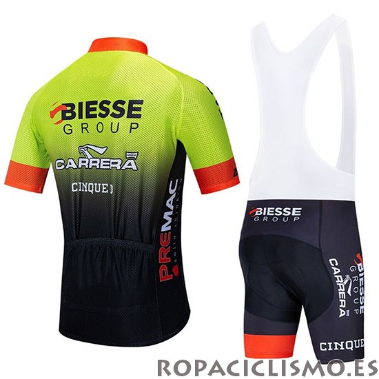 2020 Maillot Biesse Carrera Tirantes Mangas Cortas Verde Negro